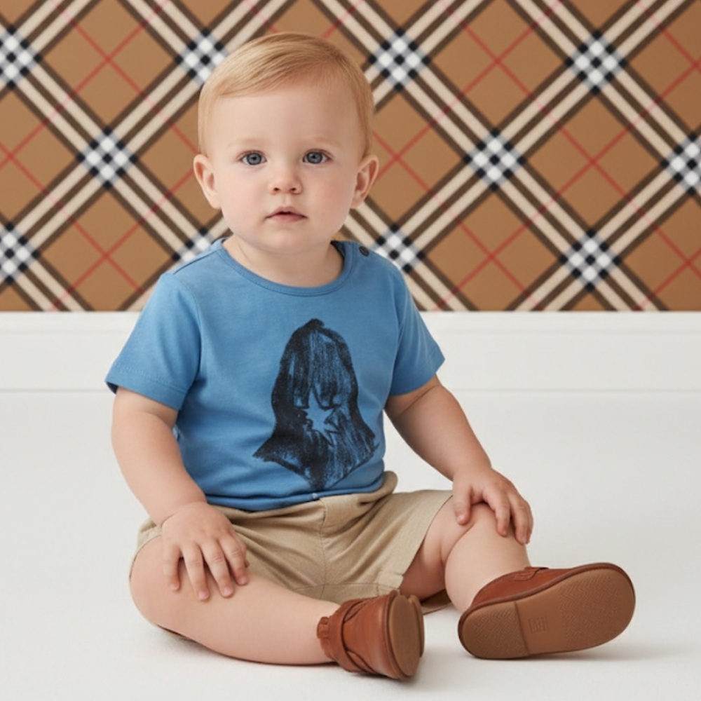 Authentic Burberry luxury designer signature baby tee shirt sz 2T